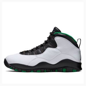 Air Jordan 10 Nike Retro Seattle Zapatillas Baloncesto Hombre Verde Negras Blancas | JD-250RT