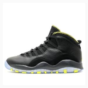 Air Jordan 10 Nike Retro Venom Zapatillas Baloncesto Hombre Negras Plateadas | JD-087PG