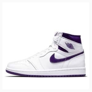 Air Jordan 1 Nike High OG Court Zapatillas Baloncesto Mujer Blancas Moradas | JD-168KC