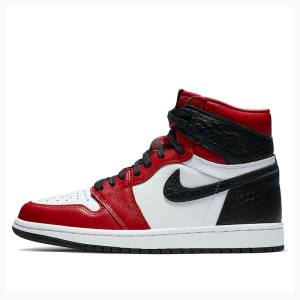 Air Jordan 1 Nike High OG Satin Snake Chicago Zapatillas Baloncesto Mujer Rojas Negras | JD-056OH