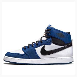 Air Jordan 1 Nike KO Storm Zapatillas Baloncesto Hombre Negras Blancas Azules | JD-415MV