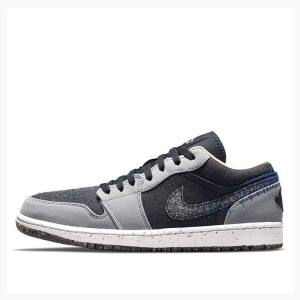 Air Jordan 1 Nike Low SE Crater Zapatillas Hombre Gris Negras | JD-408YM