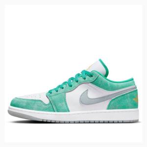 Air Jordan 1 Nike Low SE New Emerald Zapatillas Hombre Blancas Verde | JD-194QF