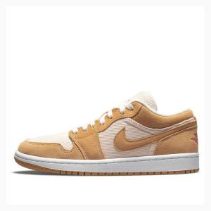 Air Jordan 1 Nike Low SE Twine Orange Quartz Corduroy Zapatillas Mujer Blancas Naranjas | JD-930ZR