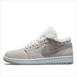 Air Jordan 1 Nike Low Sherpa Fleece Zapatillas Mujer Gris | JD-295PK