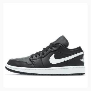 Air Jordan 1 Nike Low Zapatillas Mujer Negras Blancas | JD-265EV