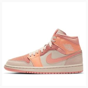 Air Jordan 1 Nike Mid Apricot (W) Zapatillas Baloncesto Mujer Naranjas | JD-954SA