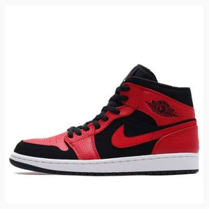 Air Jordan 1 Nike Mid Gym Red Zapatillas Baloncesto Hombre Rojas Negras | JD-905PK