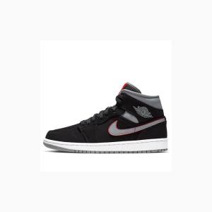 Air Jordan 1 Nike Mid Gym Zapatillas Baloncesto Hombre Negras Gris Rojas | JD-950LI