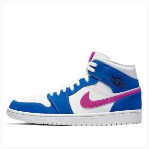 Air Jordan 1 Nike Mid Hyper Royal Violet Zapatillas Baloncesto Hombre Azules Rojas | JD-019GE