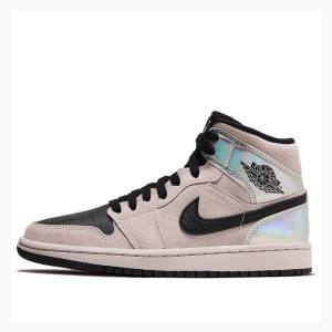 Air Jordan 1 Nike Mid Iridescent Zapatillas Baloncesto Mujer Rosas Negras | JD-512EL