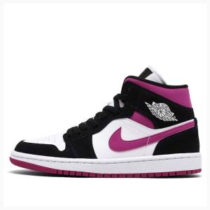 Air Jordan 1 Nike Mid Magenta Zapatillas Baloncesto Mujer Negras Moradas | JD-791LG