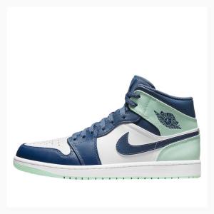 Air Jordan 1 Nike Mid Mint Zapatillas Baloncesto Hombre Azules Blancas | JD-517QG