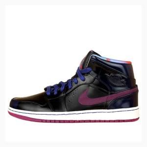 Air Jordan 1 Nike Mid Nouveau Year of the Horse Zapatillas Baloncesto Hombre Negras Azules Moradas | JD-302RP