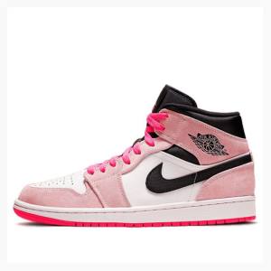 Air Jordan 1 Nike Mid SE Crimson Tint Hyper Zapatillas Baloncesto Hombre Rosas | JD-301UX