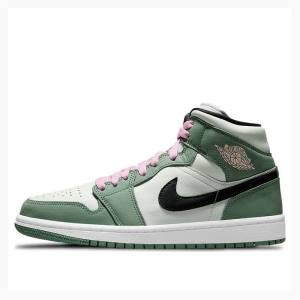 Air Jordan 1 Nike Mid SE 'Dutch Green' (W) Zapatillas Baloncesto Mujer Verde Negras | JD-147JQ