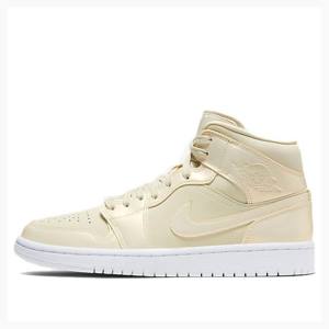 Air Jordan 1 Nike Mid SE Goose Feather Zapatillas Baloncesto Mujer Amarillo | JD-324IL