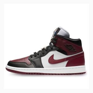 Air Jordan 1 Nike Mid SE Pendants Zapatillas Baloncesto Mujer Rojas Negras | JD-413JX