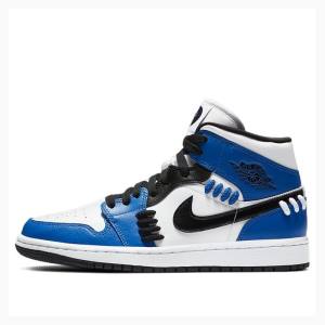 Air Jordan 1 Nike Mid SE Sisterhood Zapatillas Baloncesto Mujer Azules Negras | JD-163AO