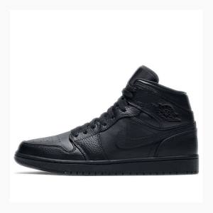 Air Jordan 1 Nike Mid Triple Zapatillas Baloncesto Hombre Negras | JD-145JT