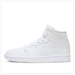 Air Jordan 1 Nike Mid Triple Zapatillas Baloncesto Mujer Blancas | JD-391FR