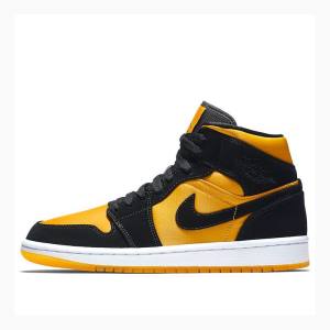 Air Jordan 1 Nike Mid Zapatillas Baloncesto Hombre Doradas Negras | JD-035CD