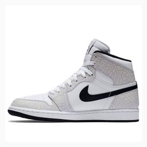 Air Jordan 1 Nike Retro High Elephant Print Zapatillas Baloncesto Hombre Blancas Negras | JD-864DA