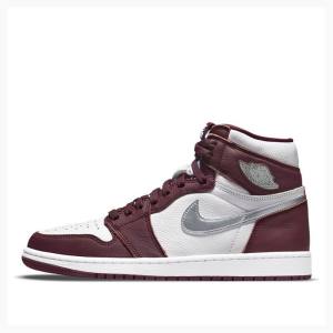 Air Jordan 1 Nike Retro High OG Bordeaux Zapatillas Baloncesto Hombre Rojas Plateadas | JD-216BX