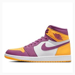 Air Jordan 1 Nike Retro High OG Brotherhood Zapatillas Baloncesto Hombre Moradas Amarillo | JD-540ML