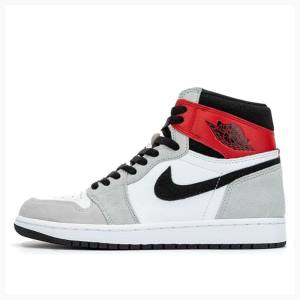 Air Jordan 1 Nike Retro High OG Light Smoke Zapatillas Baloncesto Hombre Gris Negras Rojas | JD-629GO