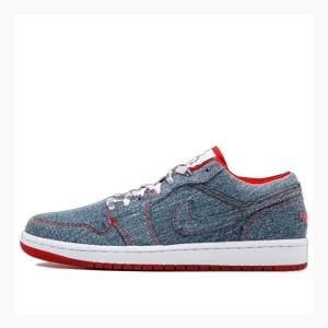 Air Jordan 1 Nike Retro Low Denim Zapatillas Mujer Azules Rojas | JD-235CW