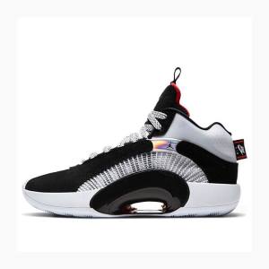 Air Jordan 35 Nike DNA PF DNA Zapatillas Baloncesto Hombre Negras Blancas Rojas | JD-802BY