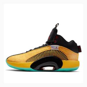 Air Jordan 35 Nike Dynasties Zapatillas Baloncesto Hombre Amarillo Negras | JD-648HZ