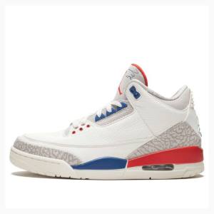 Air Jordan 3 Nike Retro Charity Game Zapatillas Baloncesto Hombre Blancas Azules Rojas | JD-483NT