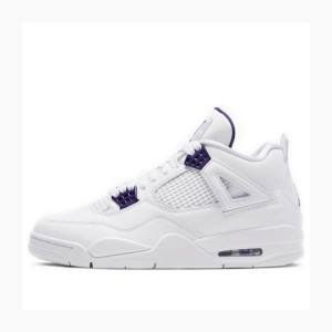 Air Jordan 4 Nike Retro Metallic Pack Zapatillas Baloncesto Hombre Blancas Moradas | JD-729RY