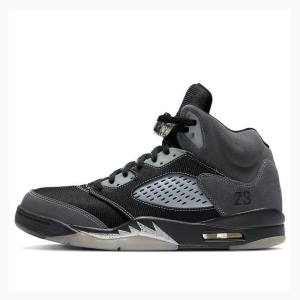 Air Jordan 5 Nike Retro Anthracite Zapatillas Baloncesto Hombre Negras Gris | JD-736PB