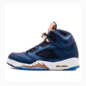 Air Jordan 5 Nike Retro Bronze Zapatillas Baloncesto Hombre Azules | JD-437EB