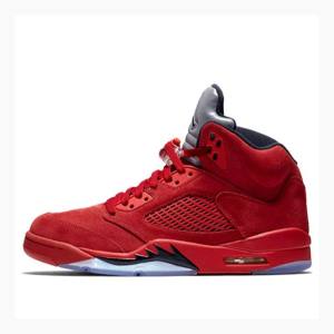 Air Jordan 5 Nike Retro Gamuza Zapatillas Baloncesto Hombre Rojas | JD-341KL