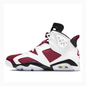 Air Jordan 6 Nike Retro Carmine Zapatillas Baloncesto Hombre Blancas Rojas Negras | JD-194XD