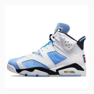 Air Jordan 6 Nike Retro Zapatillas Baloncesto Hombre Blancas Azules | JD-276SU