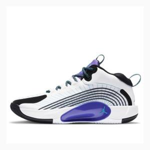 Air Jordan Nike Jumpman 2021 PF Zapatillas Baloncesto Hombre Negras Blancas Moradas | JD-473DJ