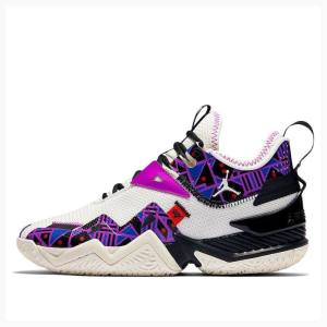 Air Jordan Nike Westbrook One Take Quai 54 Zapatillas Baloncesto Mujer Blancas Negras Moradas | JD-412PT