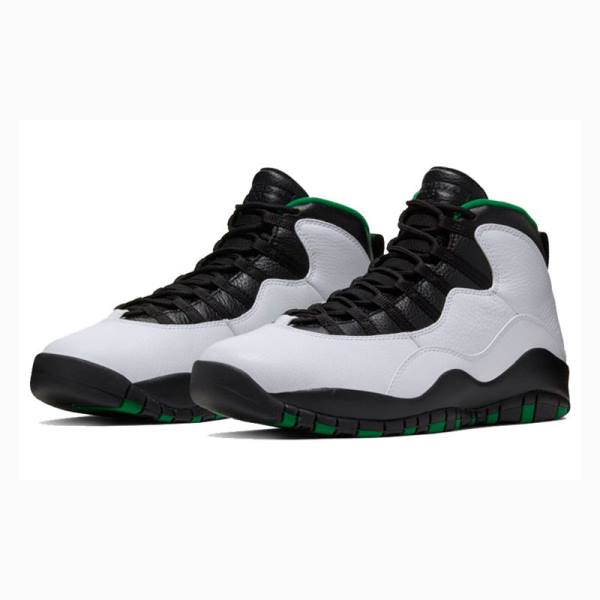 Air Jordan 10 Nike Retro Seattle Zapatillas Baloncesto Hombre Verde Negras Blancas | JD-250RT