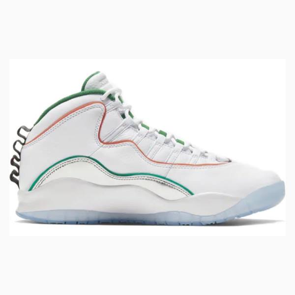 Air Jordan 10 Nike Retro Wings Zapatillas Baloncesto Hombre Blancas Rojas Verde | JD-531JZ