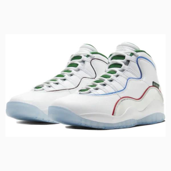 Air Jordan 10 Nike Retro Wings Zapatillas Baloncesto Hombre Blancas Rojas Verde | JD-531JZ