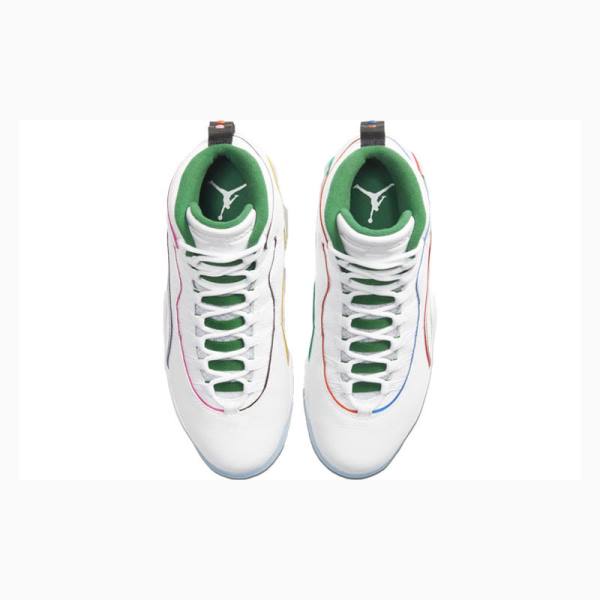 Air Jordan 10 Nike Retro Wings Zapatillas Baloncesto Hombre Blancas Rojas Verde | JD-531JZ