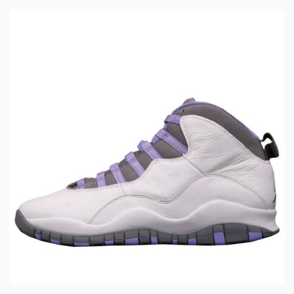 Air Jordan 10 Nike Retro Zapatillas Baloncesto Mujer Blancas Moradas | JD-620GM