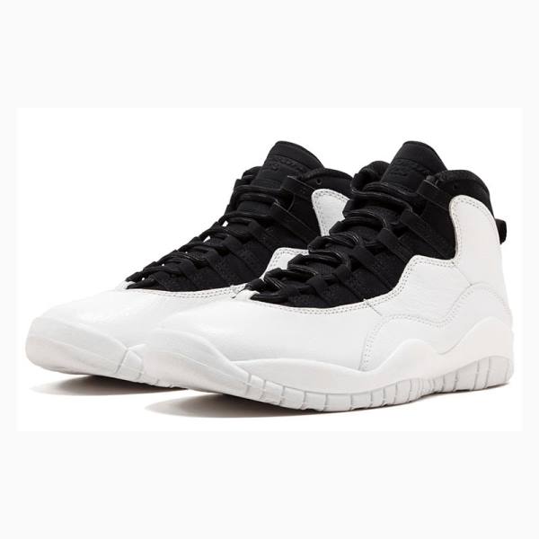 Air Jordan 10 Nike Retro Zapatillas Baloncesto Hombre Blancas Negras | JD-783VF