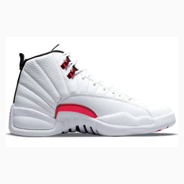 Air Jordan 12 Nike Retro Twist Zapatillas Baloncesto Hombre Blancas Rojas | JD-152WT