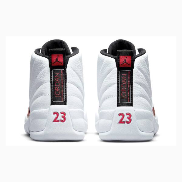 Air Jordan 12 Nike Retro Twist Zapatillas Baloncesto Hombre Blancas Rojas | JD-152WT